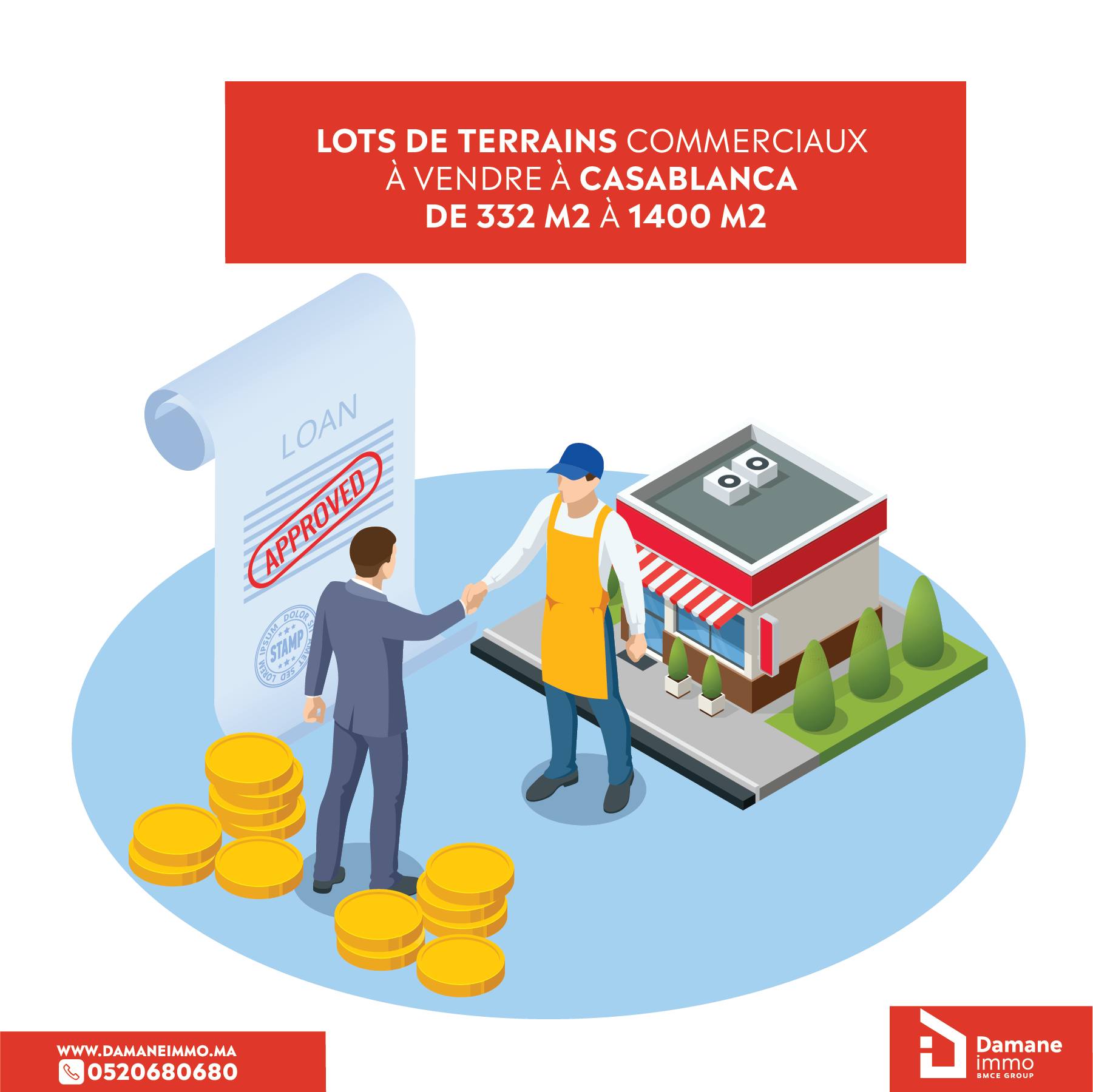 Lots de terrain commerciaux à vendre sur Casablanca – Forte visibilité